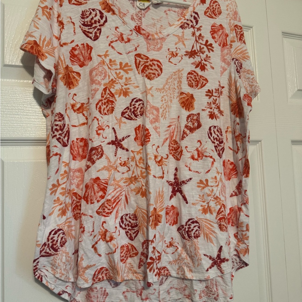 C&C California Coral and Seashell Short Sleeve Tee